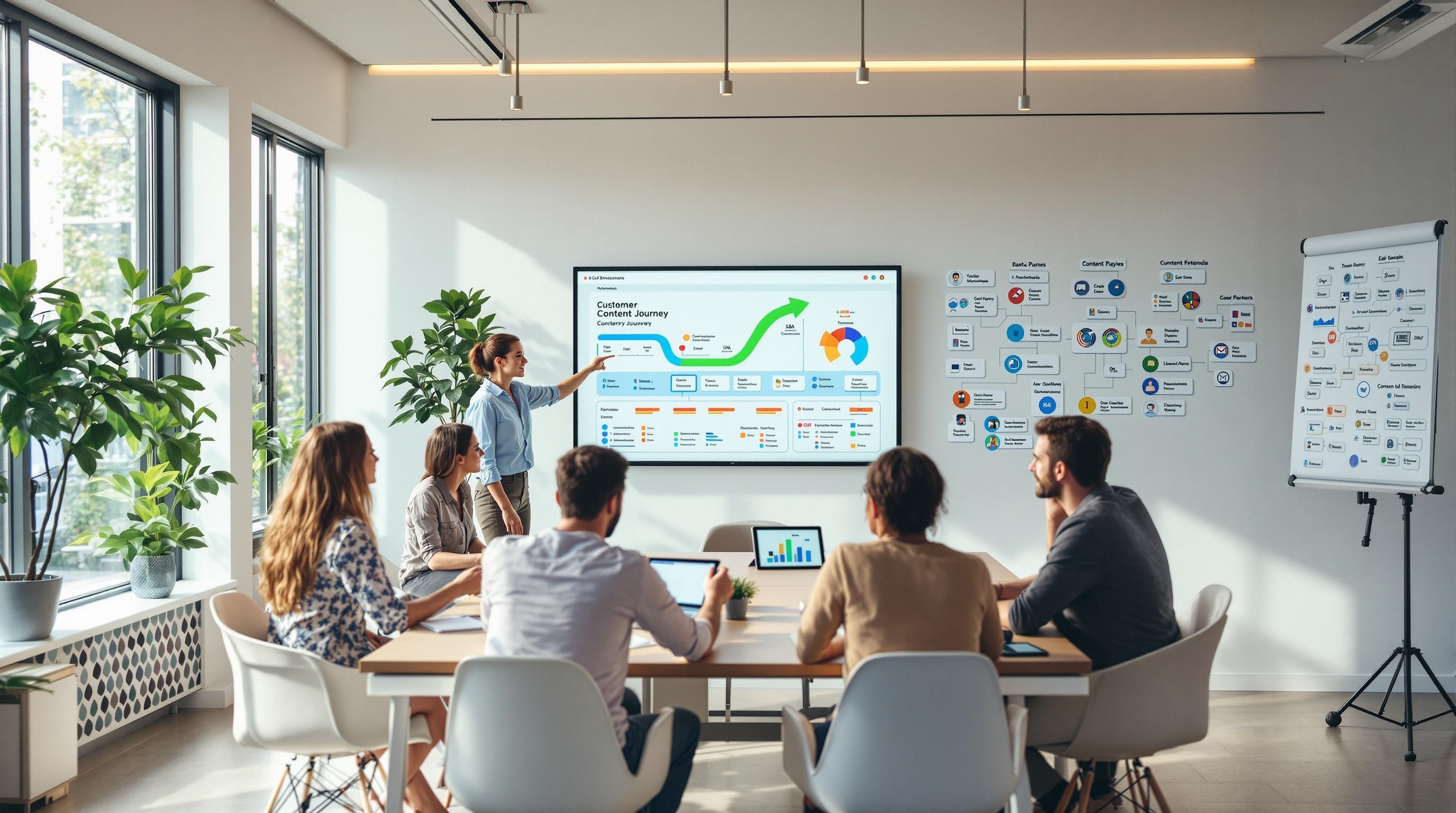 Datengetriebenes Content Marketing: Teams analysieren und entwickeln strategische Inhalte für verschiedene Zielgruppen