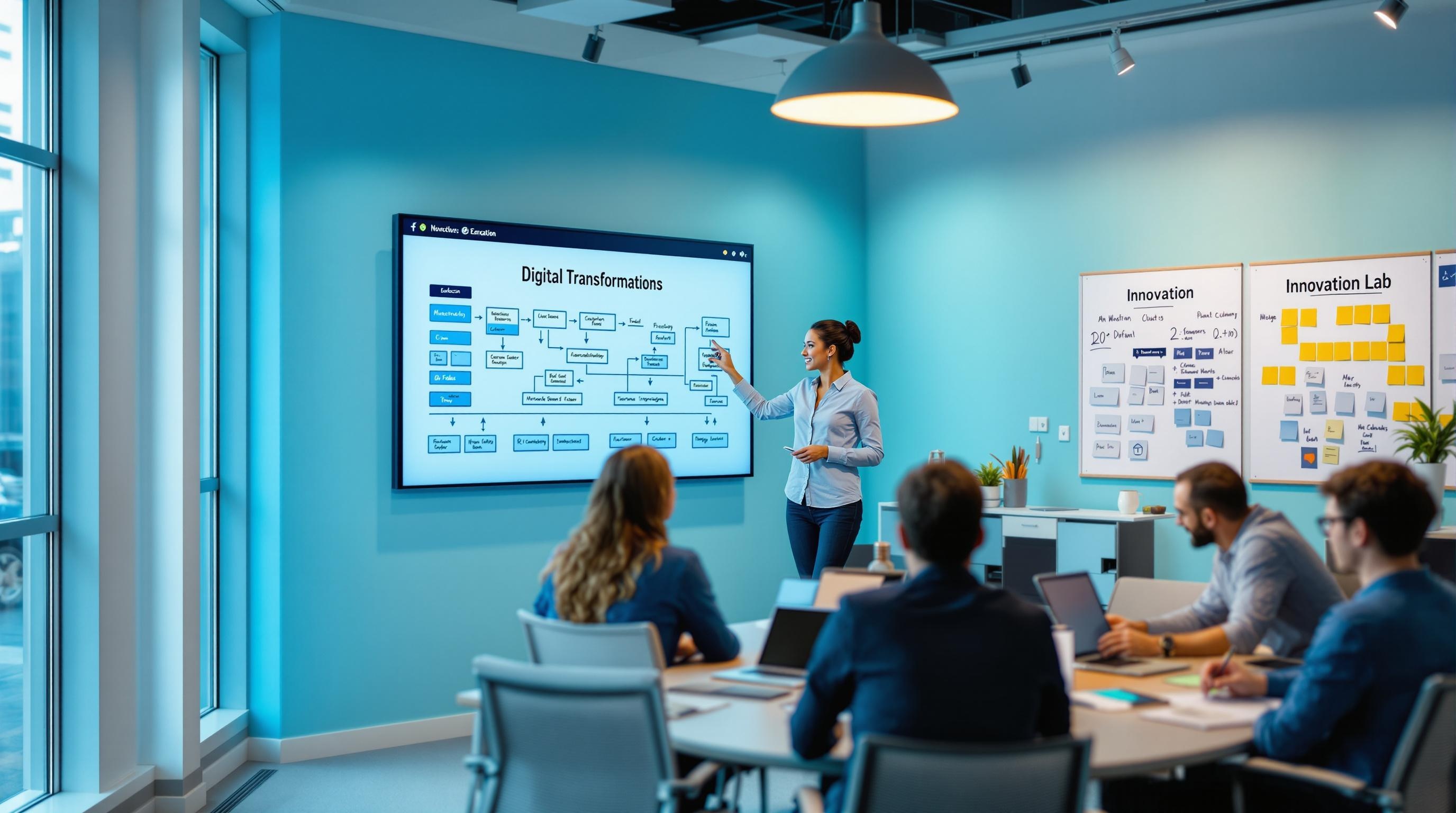 Strategische IT-Beratung für digitale Transformation mit Geschäftsleuten in Beratungssituation