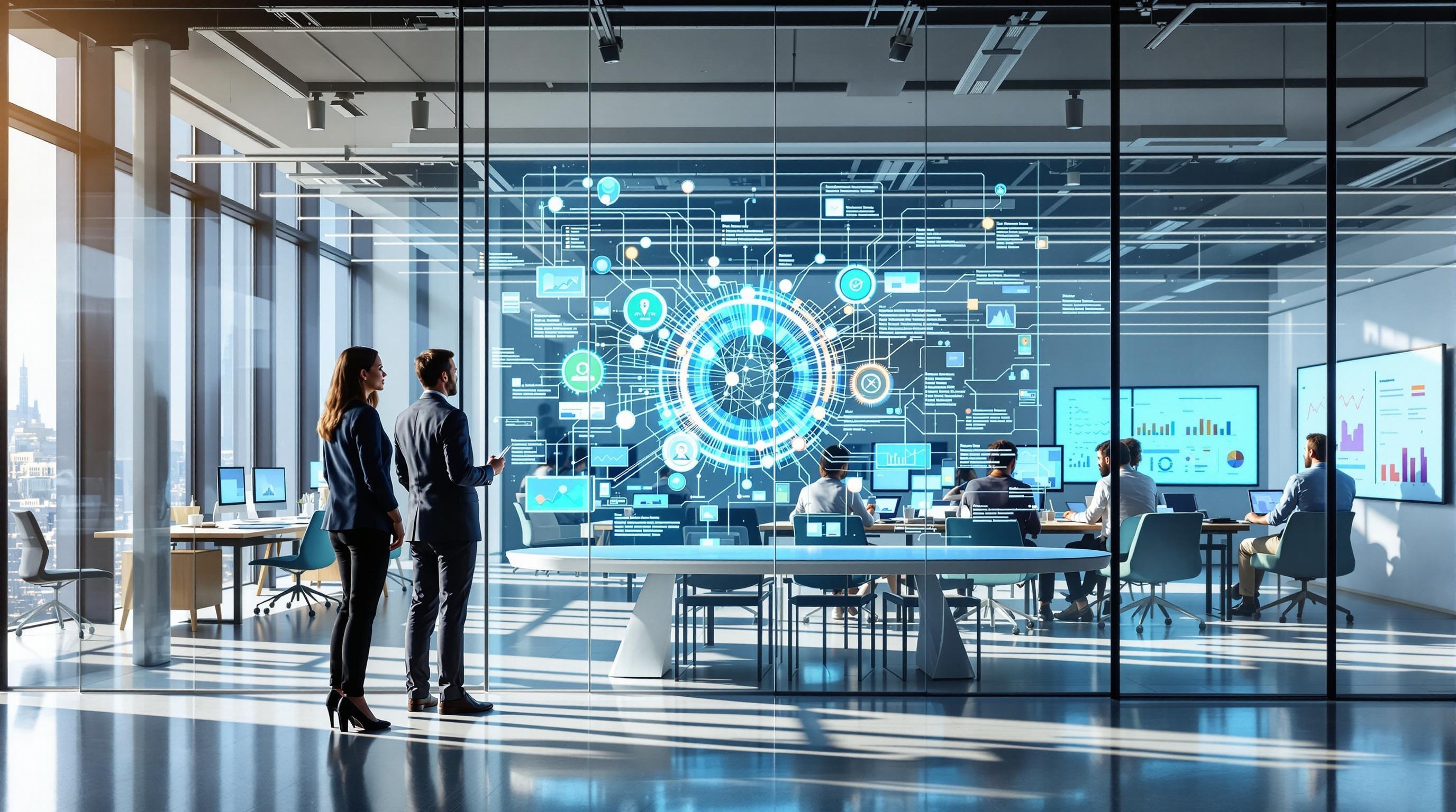 Strategische IT-Dienstleistungen: Experten arbeiten an digitalen Innovationsprojekten mit modernen Technologien